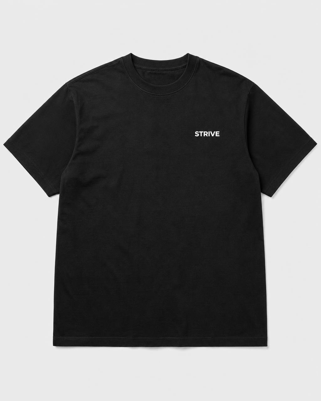 Black Strive Force Heavy cotton t-shirt on a grey background